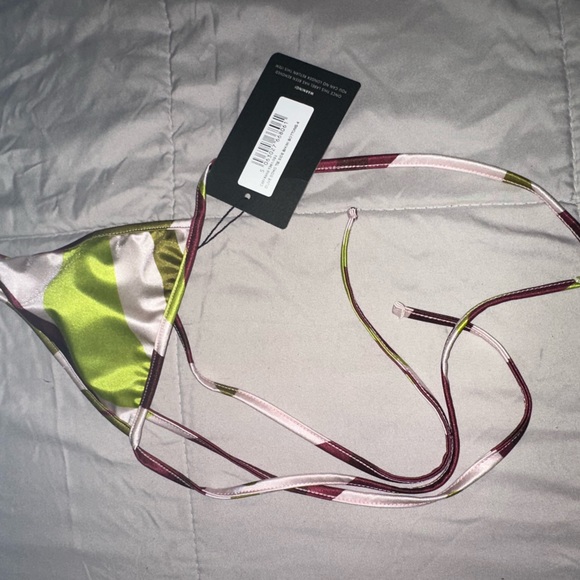 PrettyLittleThing Olive Boho Tie Side Bikini - Picture 2 of 5